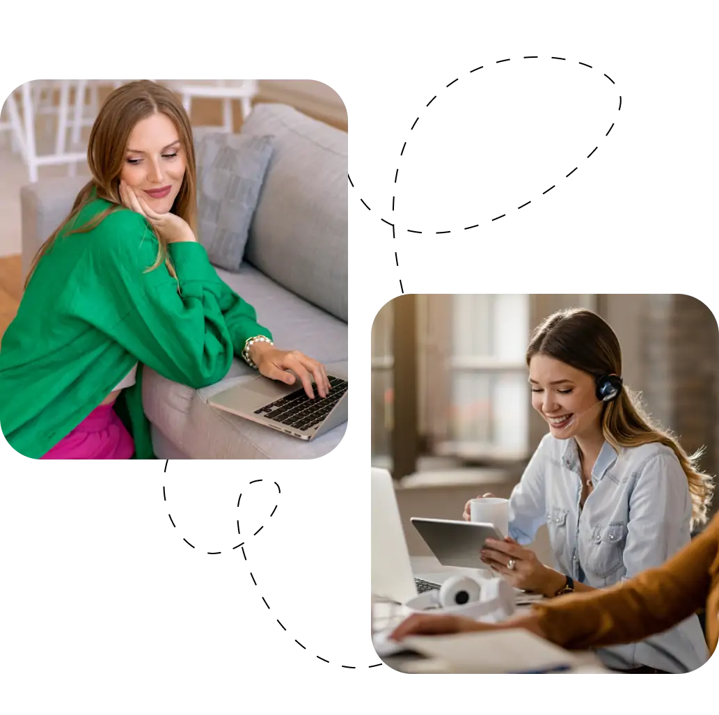 Customer support representatives working